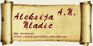 Aleksija Mladić vizit kartica